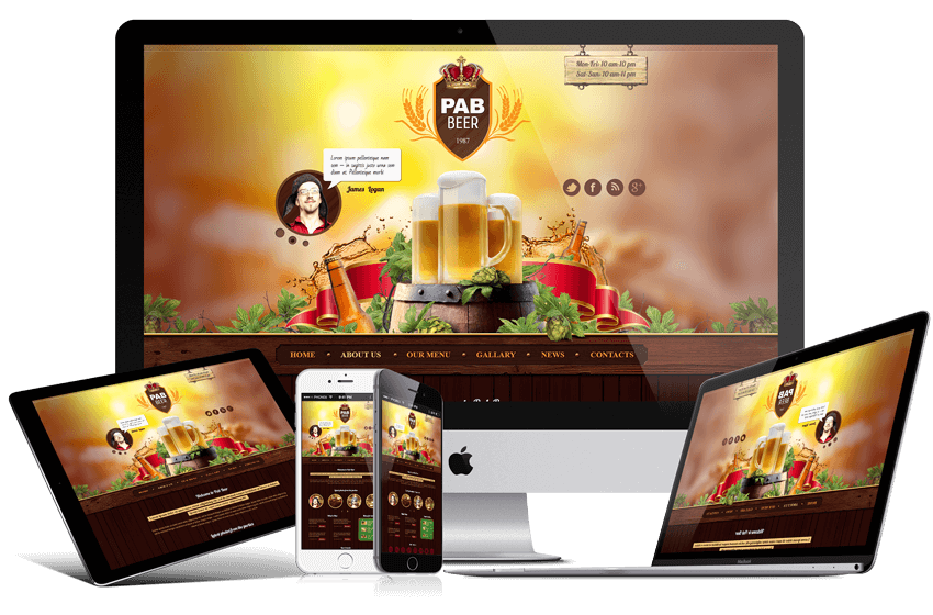 beer pub bootstrap responsive screen