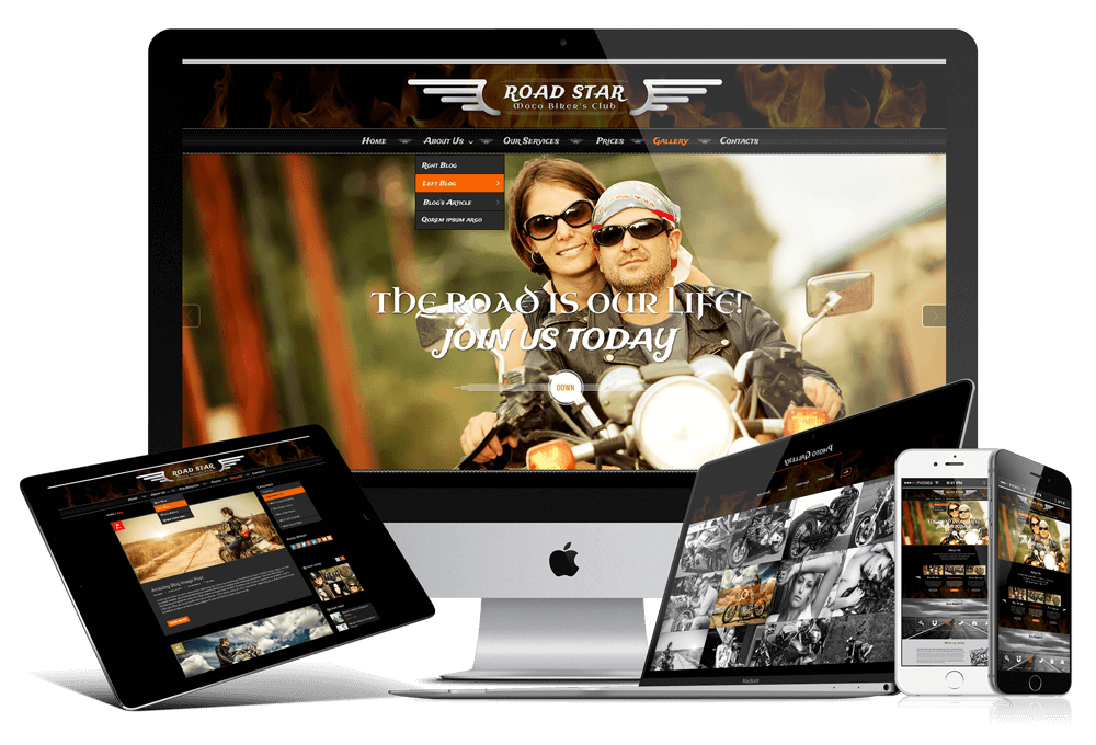 biker club responsive bootstrap theme