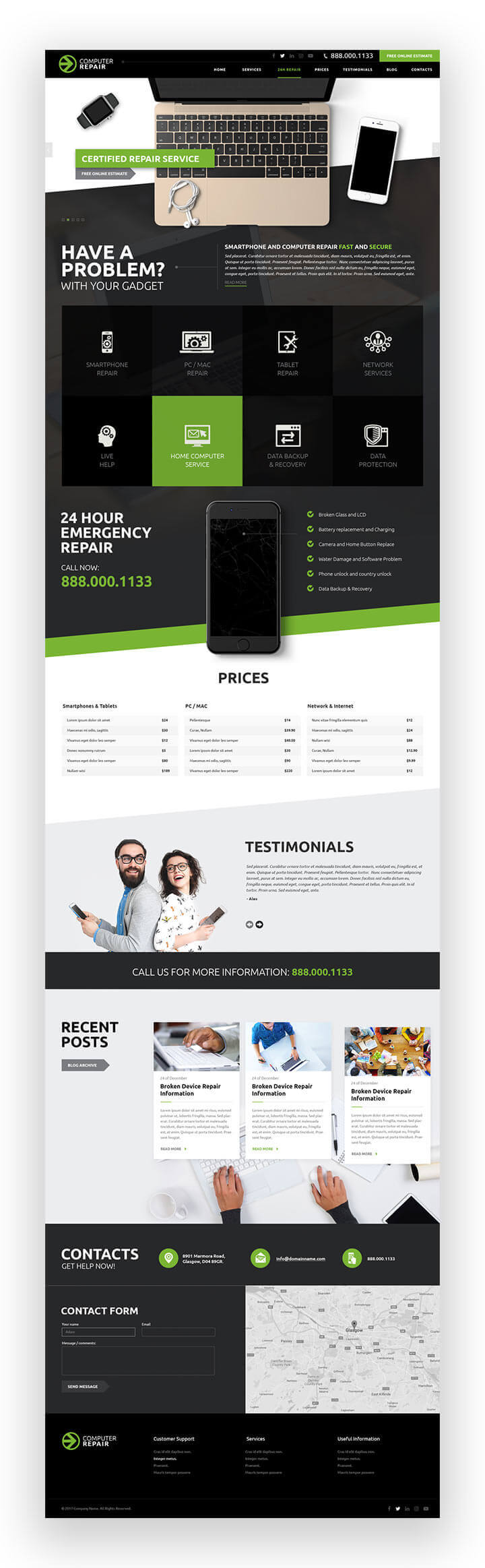 computer repair bootstrap theme