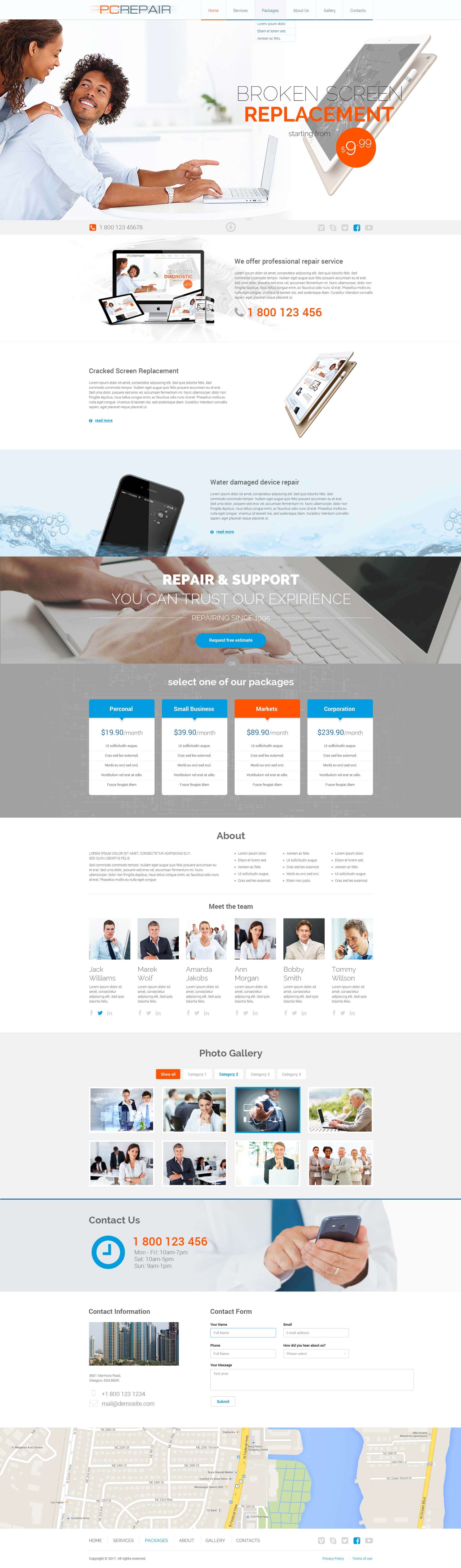 Computer Repair Free Template Free Website Template Gridgum