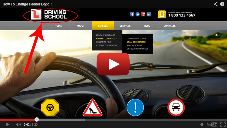 how to change header logo
