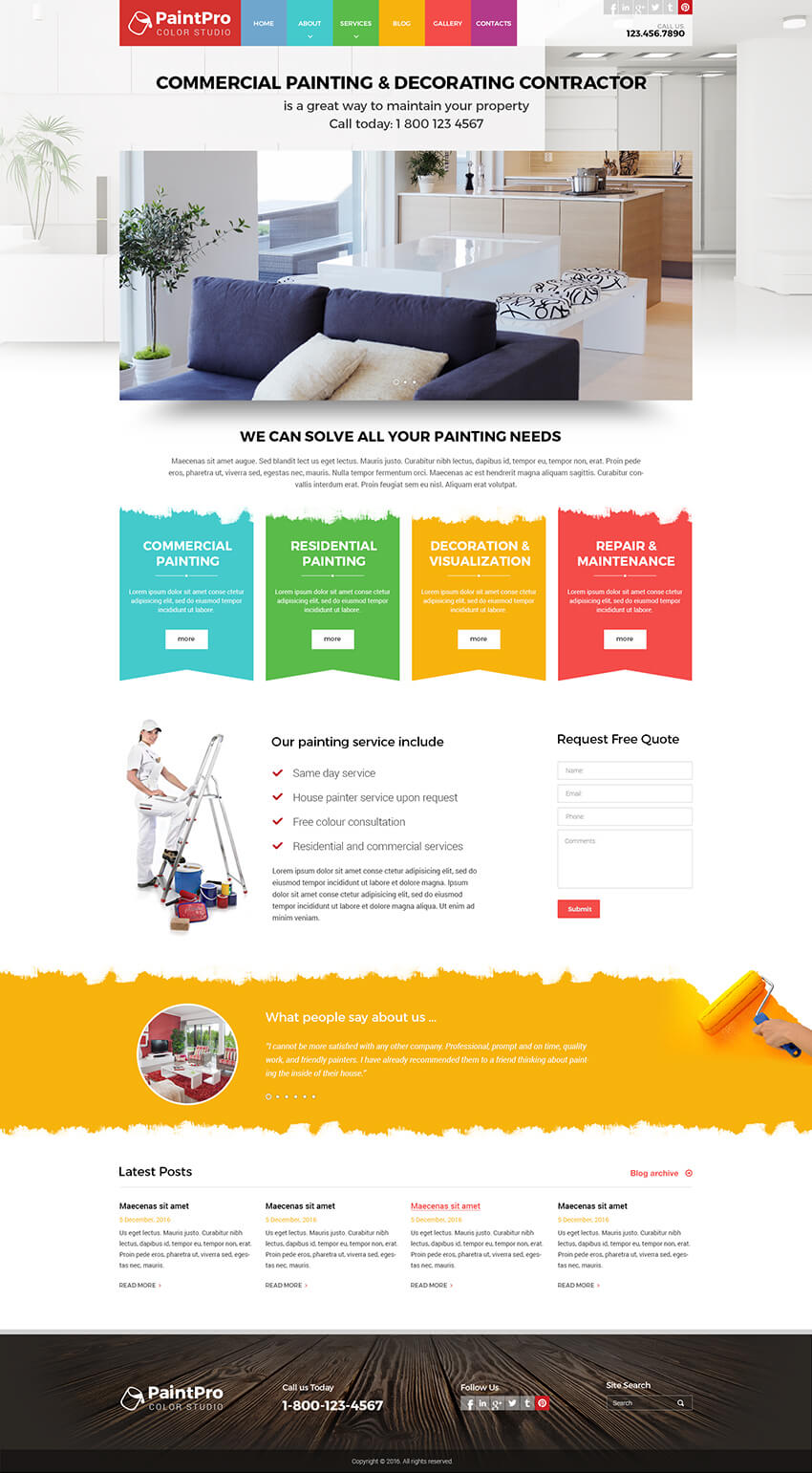 Painting templates, Painting website template | Gridgum