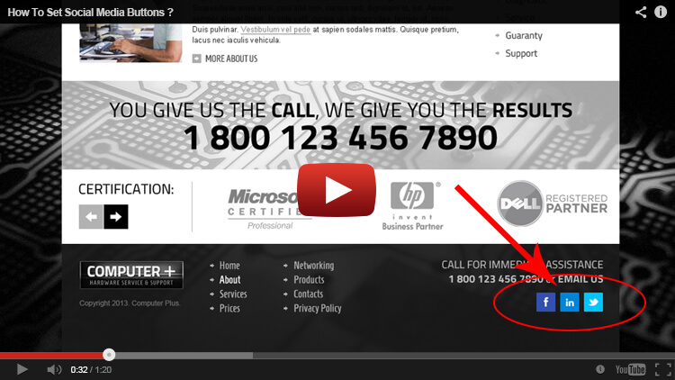 Social Media Buttons Setting