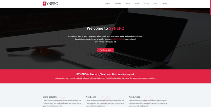 SYNERO Multi-purpose one page html bootstrap theme