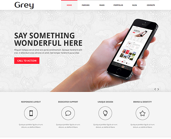 Grey Responsive Bootstrap Template