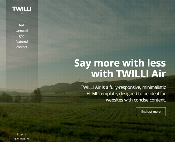 TWILLI Air - Minimalist One-Page Theme