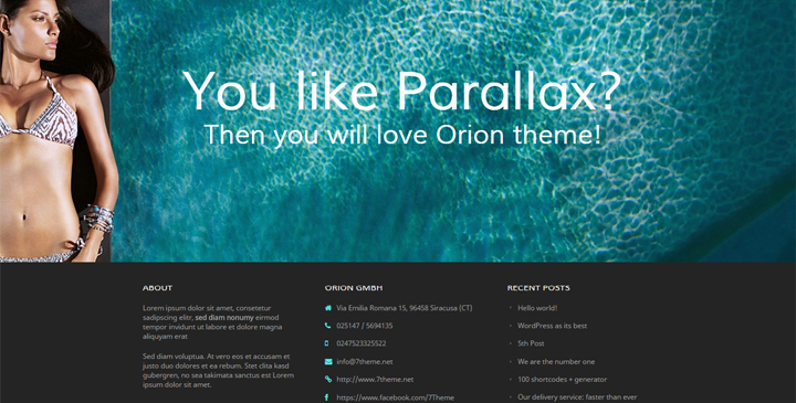 Orion - Parallax WordPress Multipurpose Template