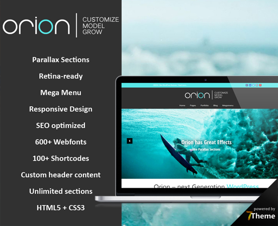 Orion - Parallax WordPress Theme