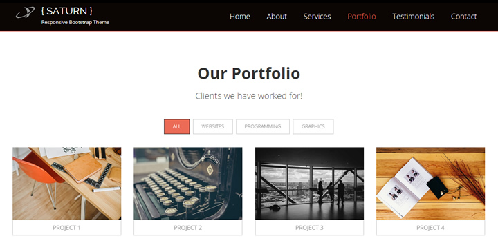 SATURN - One Page Responsive Bootstrap Template