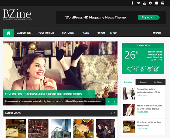 Bzine - WordPress HD Magazine Theme