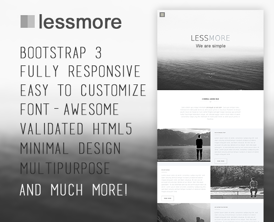Lessmore - Minimal Landing Page