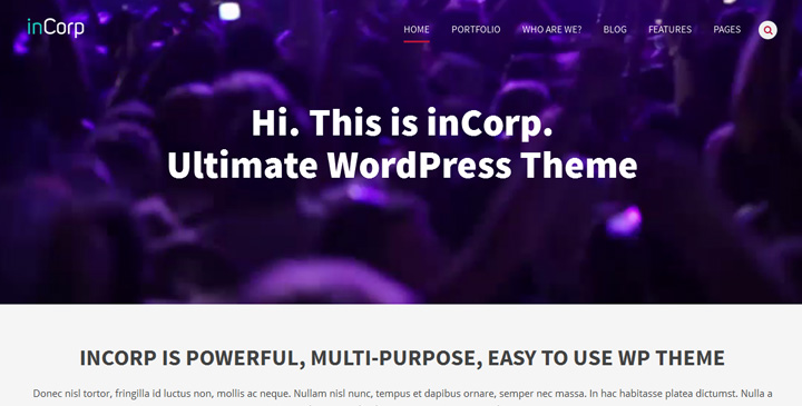inCorp multipurpose Wordpress theme