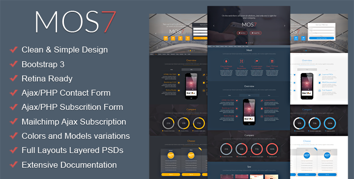 Mos7 - Responsive App Bootstrap Landing Page
