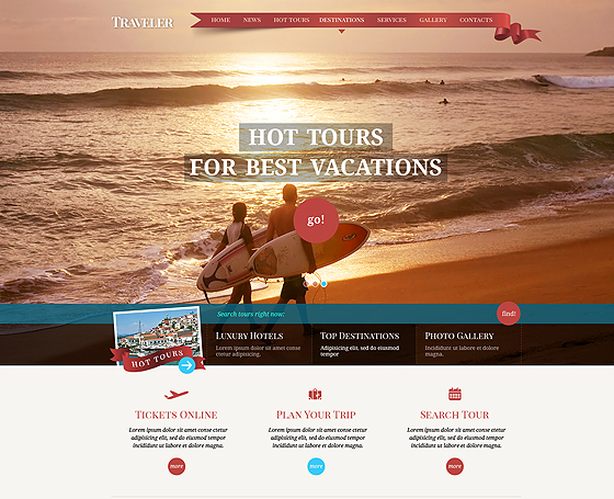 Travel website templates