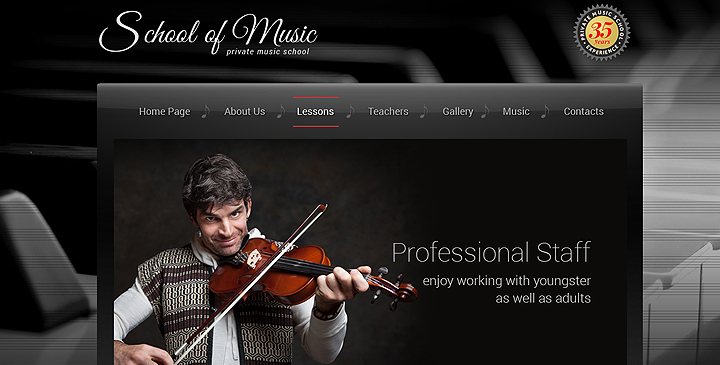 Music school website template
