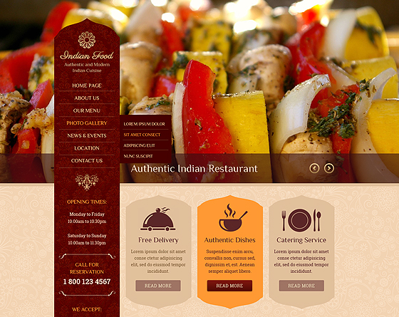 Indian Restaurant Bootstrap Theme