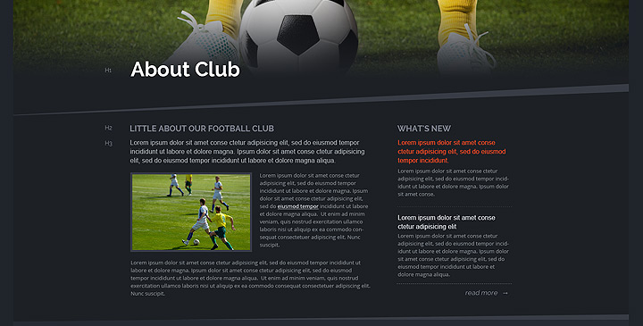 football website template
