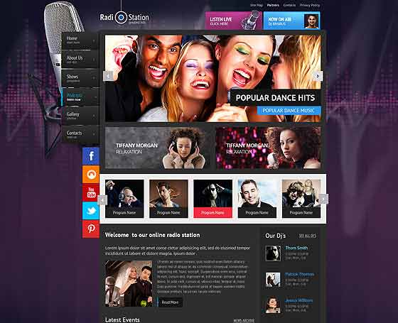 San Francisco Fm Radio Stations: Radio Station Website Template Wordpress