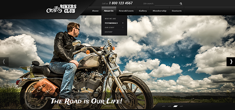 bikers club bootstrap template