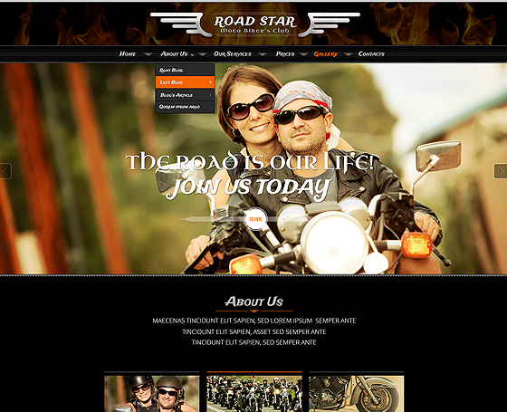 Biker Club Bootstrap responsive theme