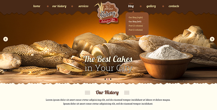 Bakery website template