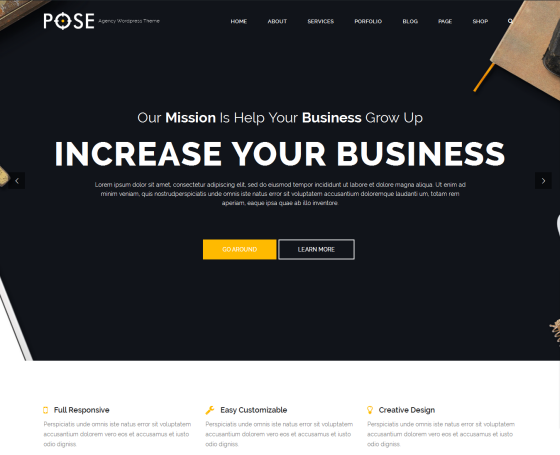 Pose - Agency WordPress theme