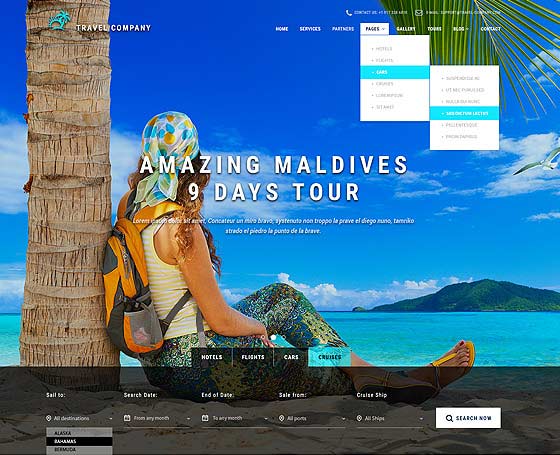 Travel agency website template