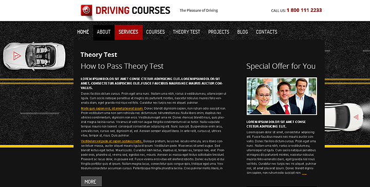 Driving school website design