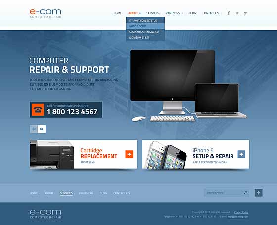 Computer repair service Wordpress theme