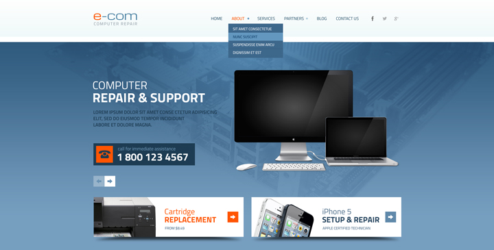 Computer repair service Wordpress template