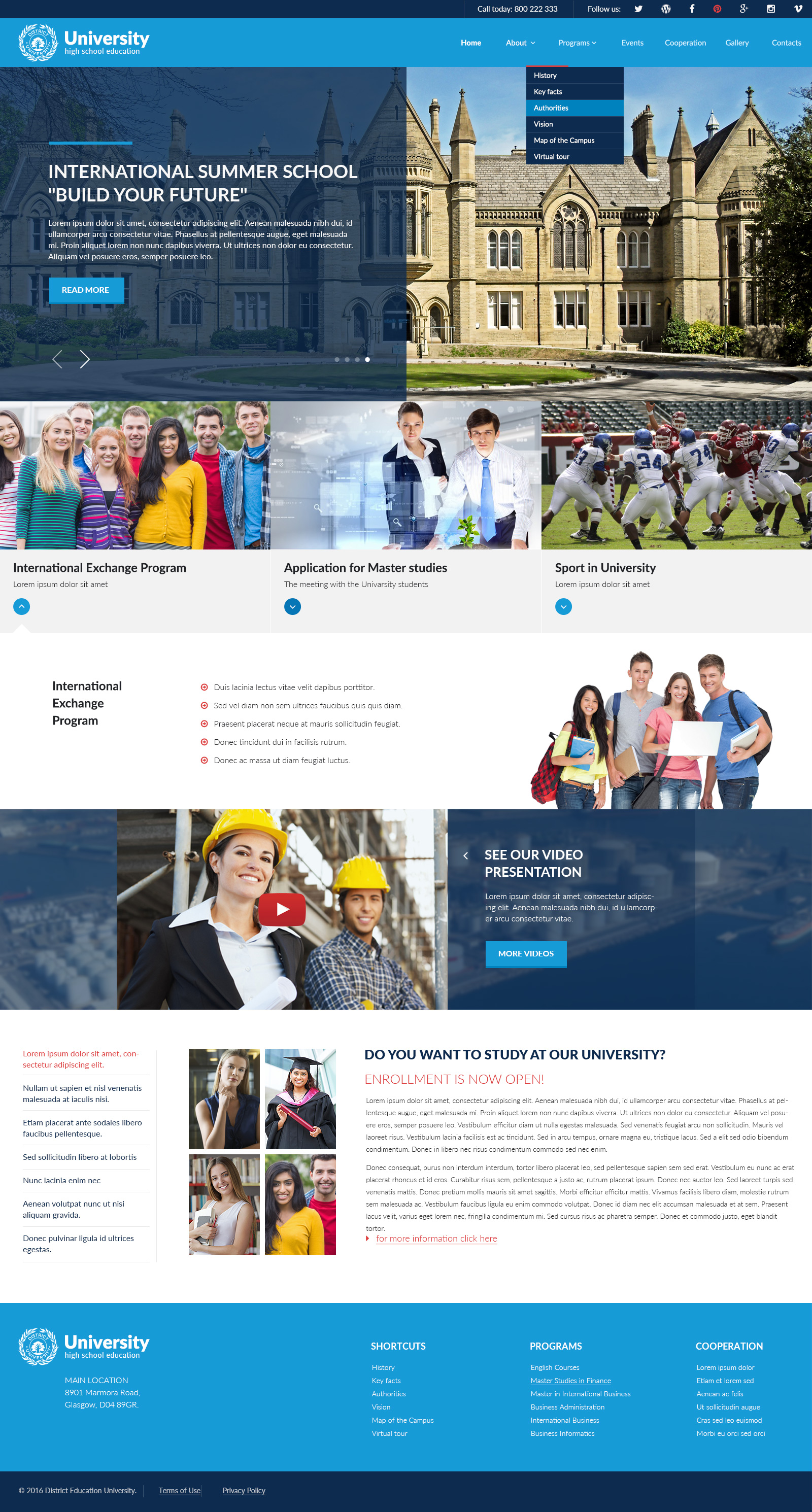 University Joomla template