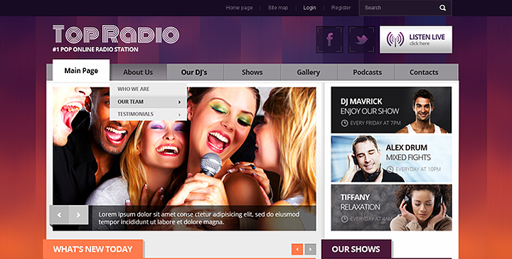 Top Radio joomla radio station template