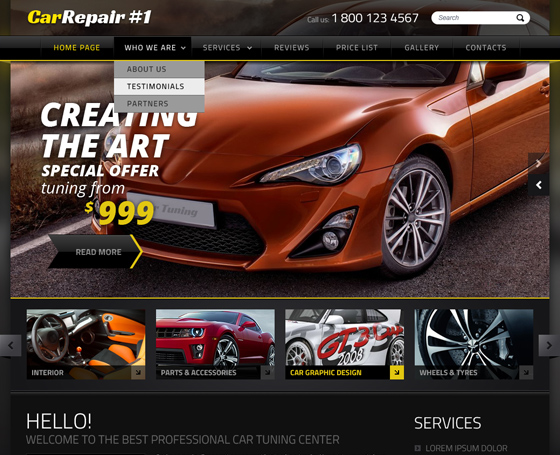 Car Tuning Joomla responsive template