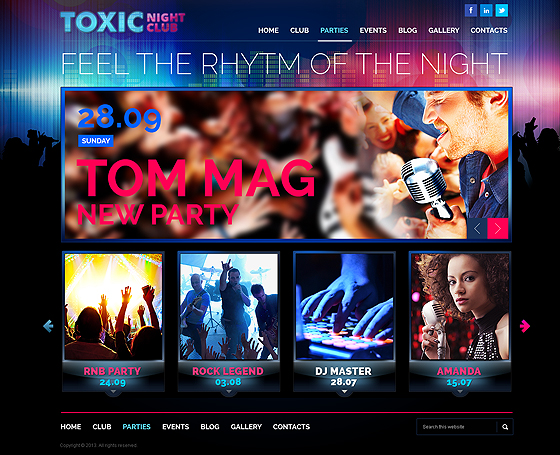 Toxic Night Club Wordpress theme