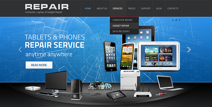 Gadget Repair service wordpress responsive template