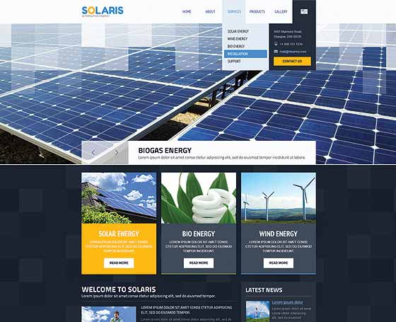 Alternative energy wordpress theme