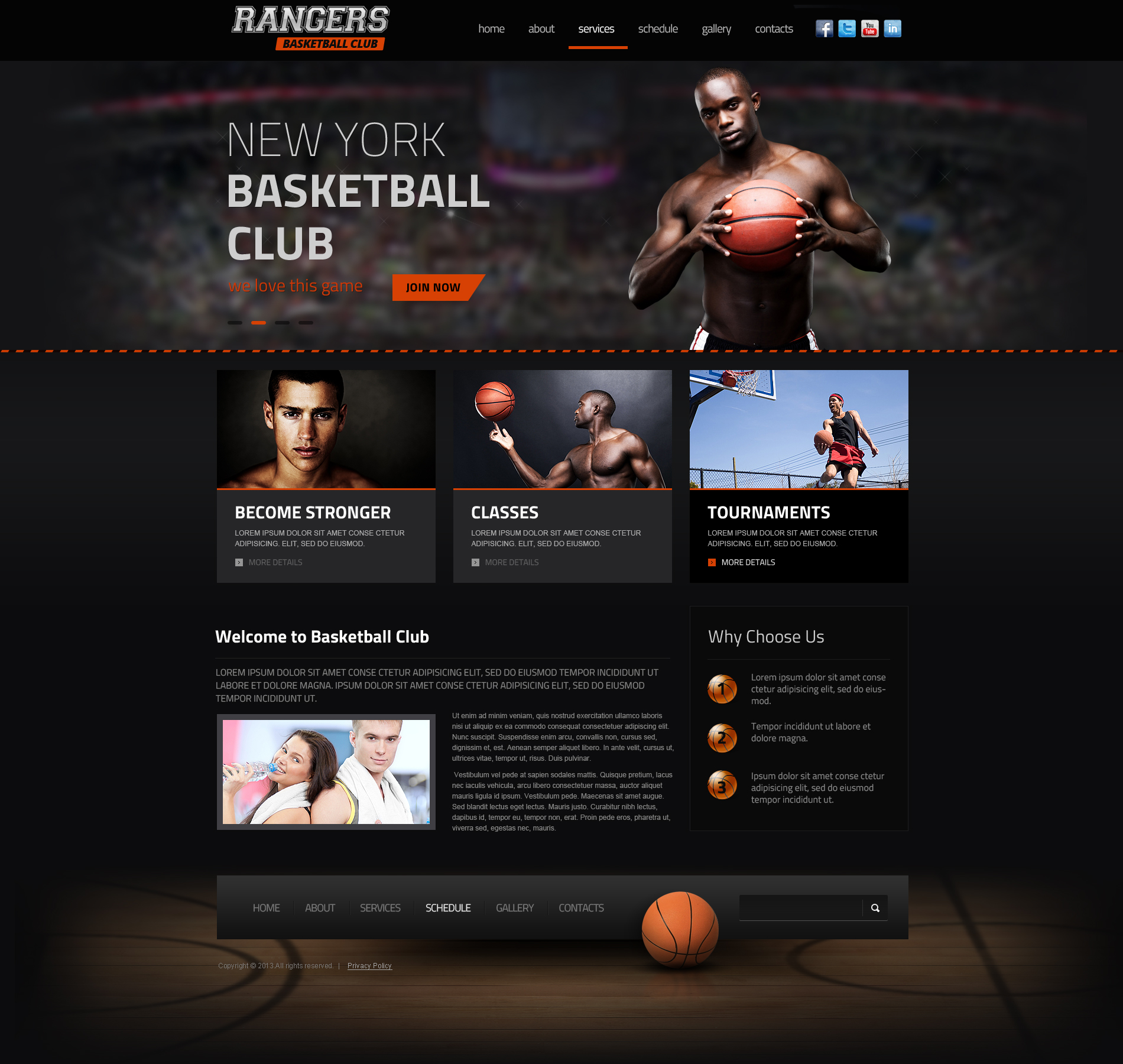 Basketball club bootstrap responsive template