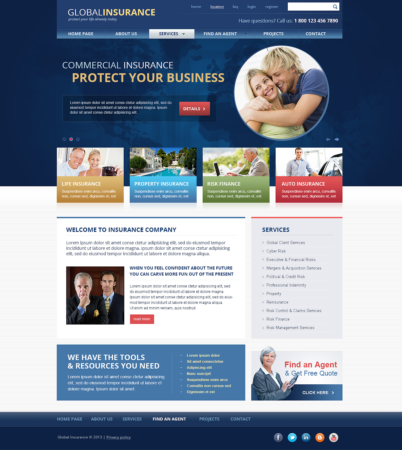 Global Insurance bootstrap responsive template (theme)