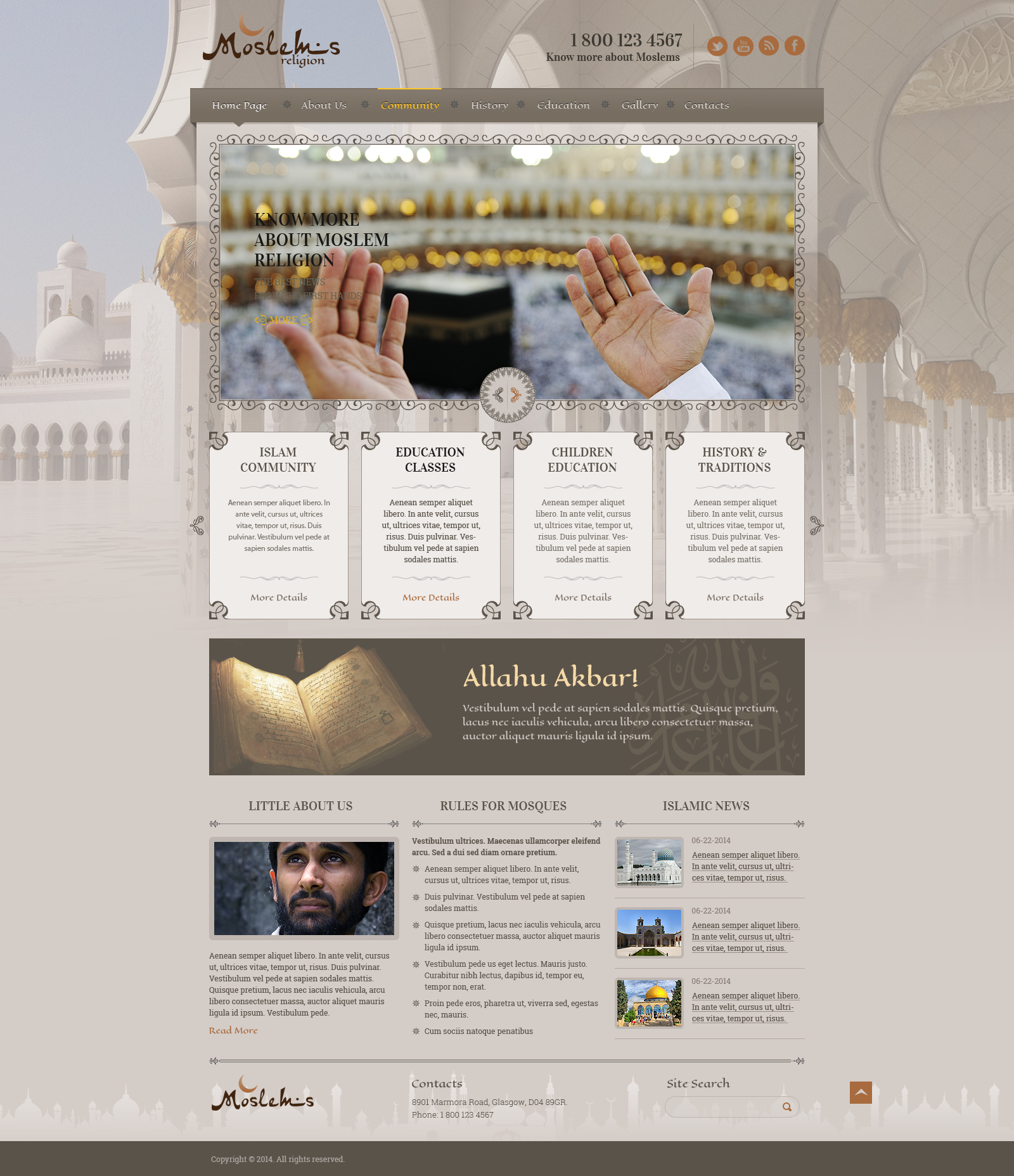 Muslim's religion Joomla responsive template (theme)