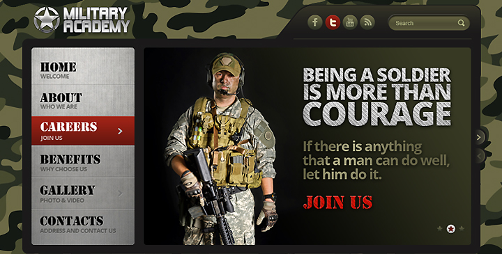 Military website template