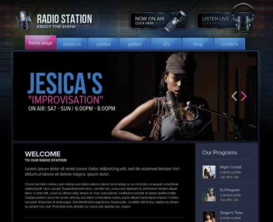 Сайт дж. Radio Station website.