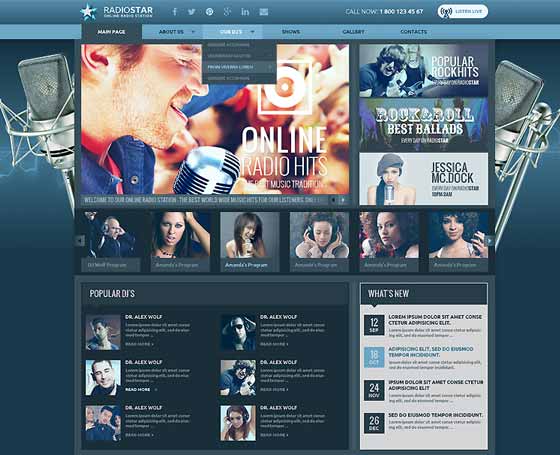 Blue Radio wordpress template