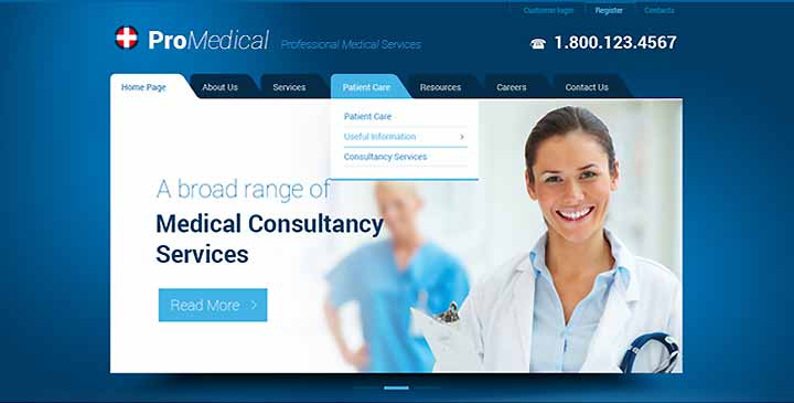 Hospital website template