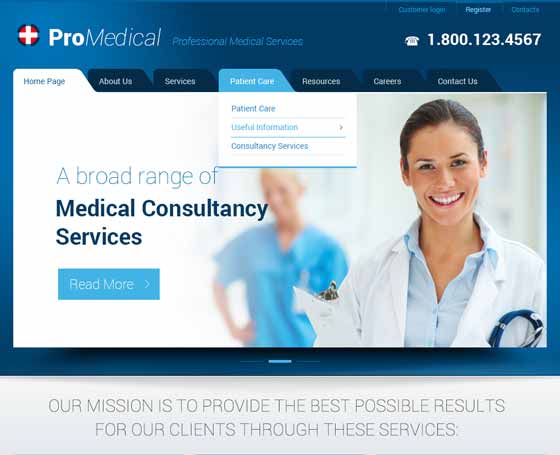 Hospital Bootstrap template