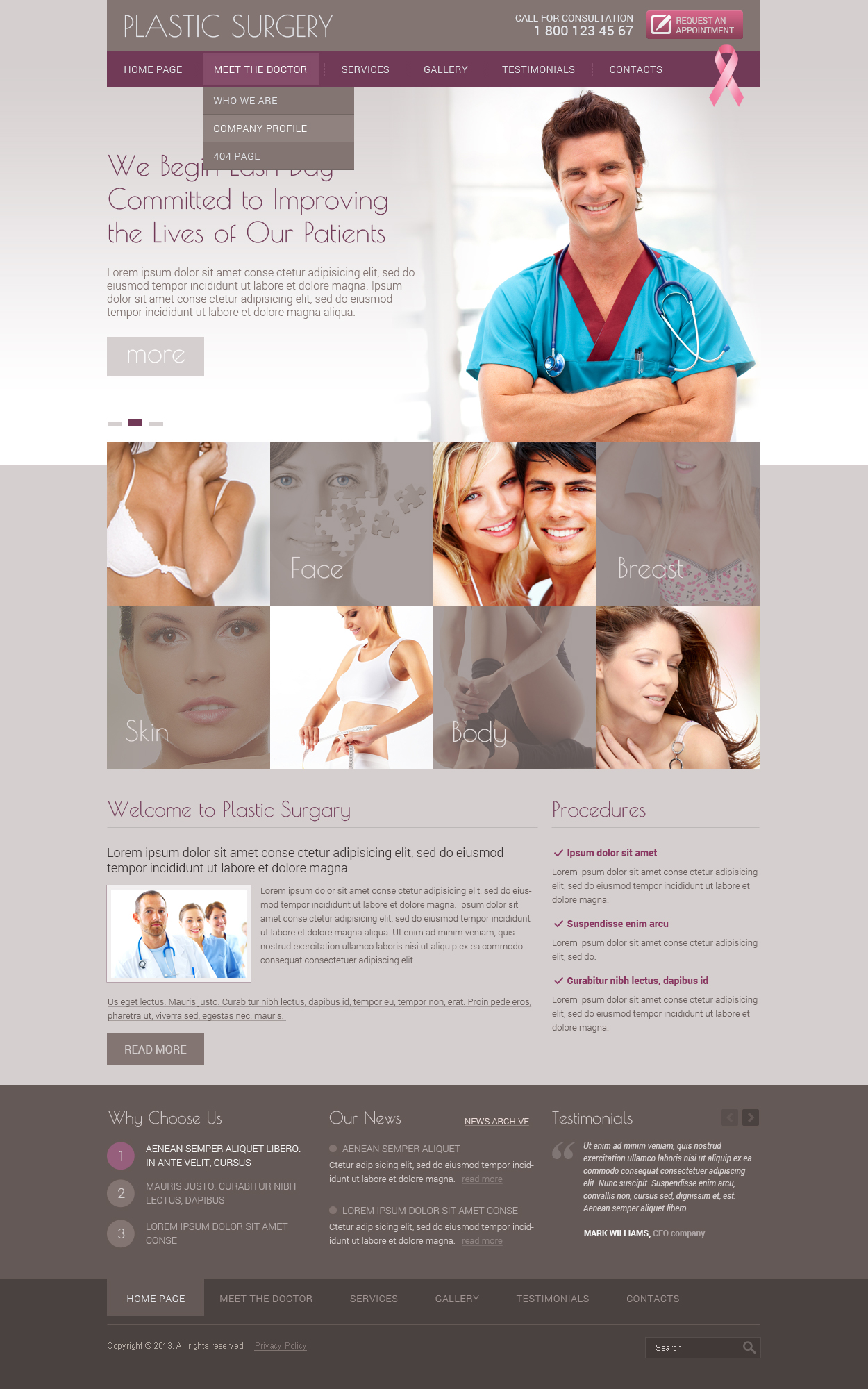 Plastic surgery bootstrap responsive theme (template)