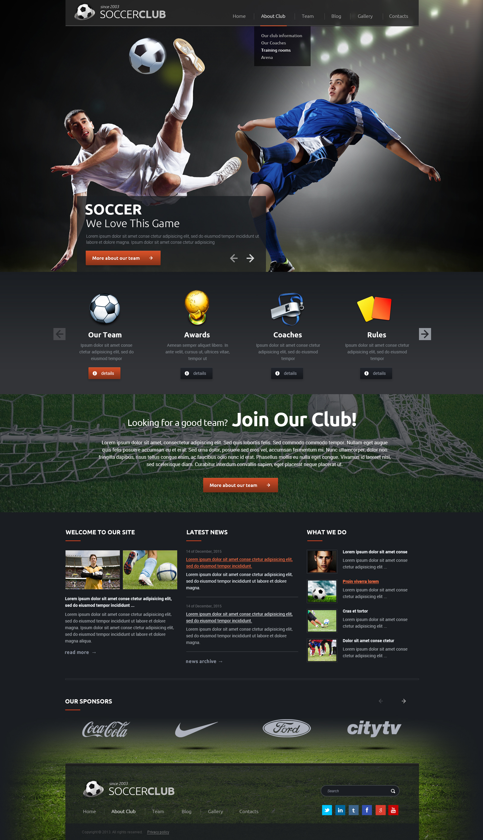 Football WordPress theme, Sport Website template Gridgum
