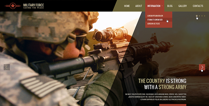 Military website template