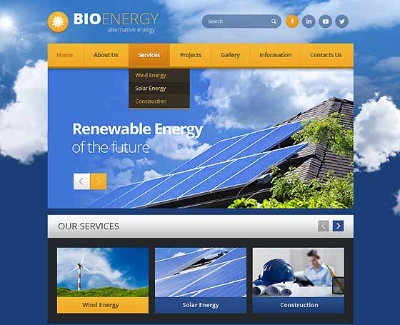 Solar Energy Website Template Gridgum