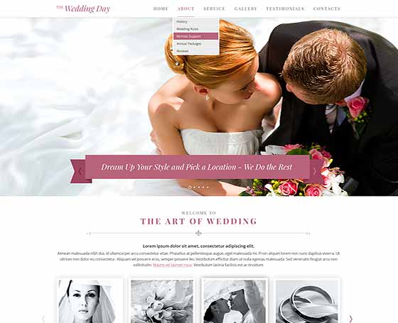 Wedding day bootstrap template