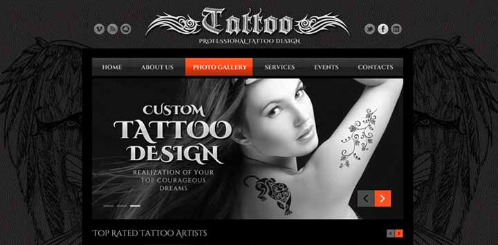 tattoo website design